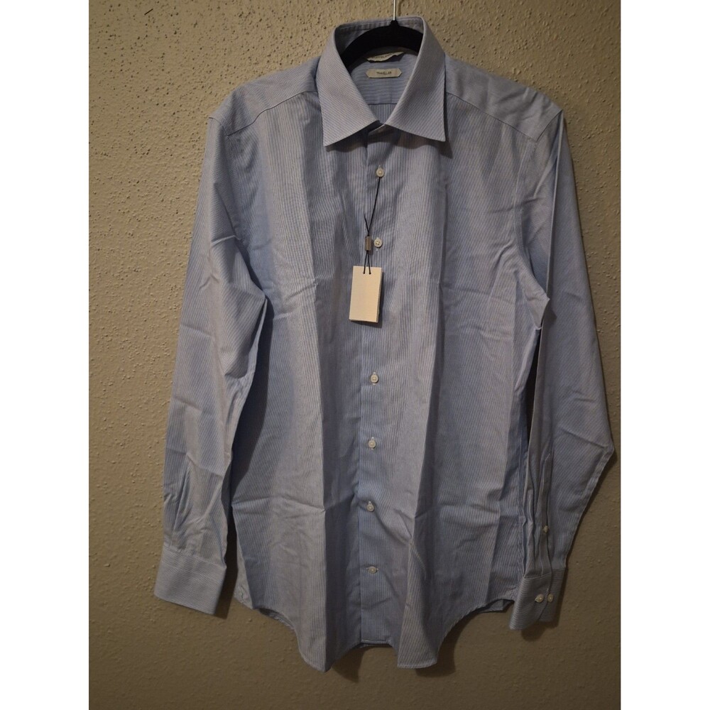 Suitsupply Traveler men’s Classic striped slim fit button up shirt size 40, 15